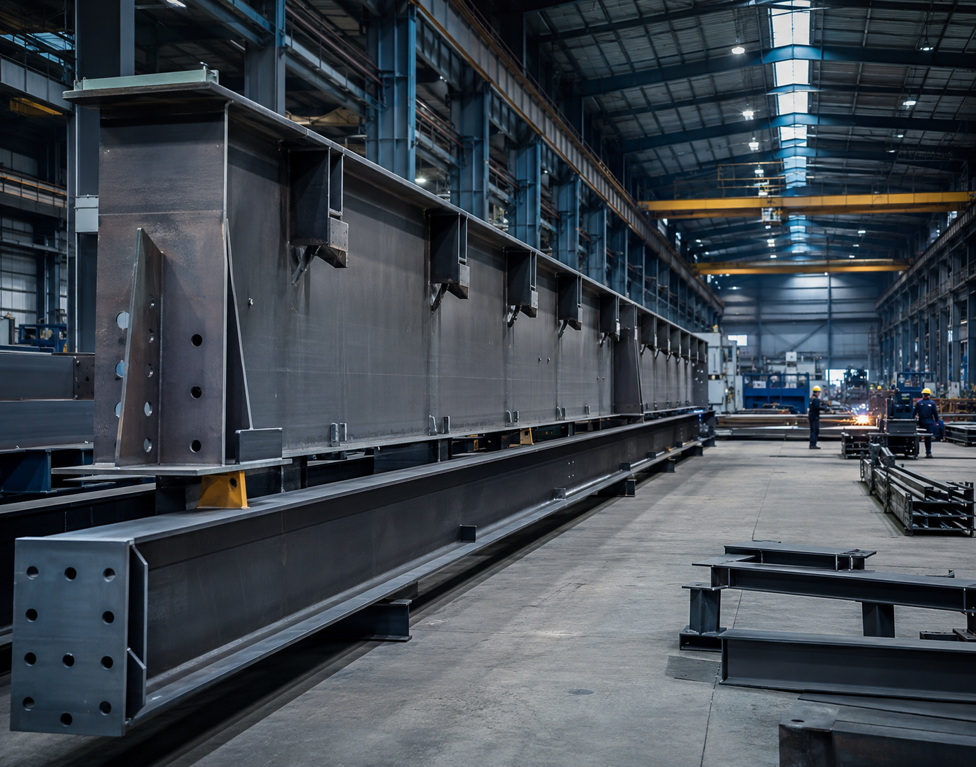 Produção industrial da Metalicca: fabricação de estruturas metálicas em aço